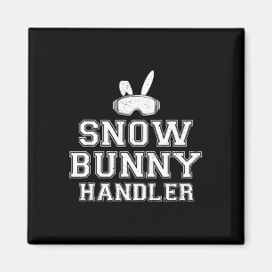 Schneehäschen-Handler Lustiger Skifahren Skiurlaub Magnet