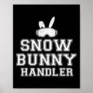 Schneehäschen-Handler Lustiger Skifahren Skiurlaub Poster