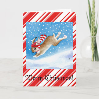 Schneehäschen Weihnachtsgrußkarte Feiertagskarte