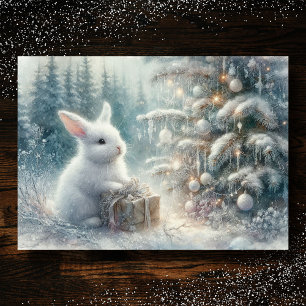 Schneehäschen Winterwald KJV Bibelvers Weihnachten