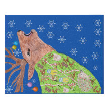Schneehirsch mit Natur innen