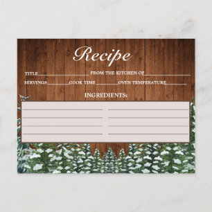 Schneeholz & Wald Land Kiefern Rezeptkarte Postkarte