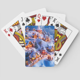 Schneehügel Whimsical Weihnachtsdorf Spielkarten