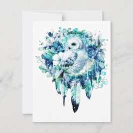 Schneehuhn Dreamcatcher Grün und Aquamarin blaue B Mitteilungskarte