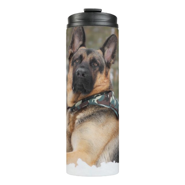 Schneehund Thermosbecher (Vorderseite)
