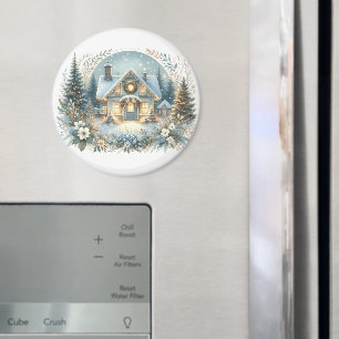 Schneehütte-Glüh-Szene Magnet