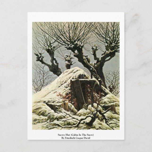 Schneehütte (Kabine im Schnee) Postkarte (Vorderseite)