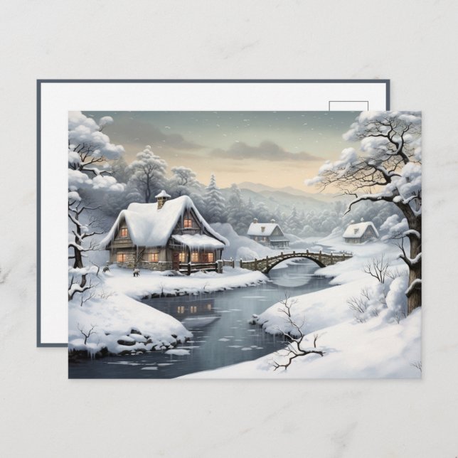 Schneehütte Postkarte (Vorne/Hinten)
