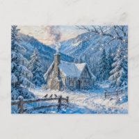 Schneehüttenmalerei mit Rauch und Kiefern