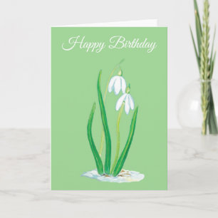 Schneekanonen (Galanthus nivalis) Geburtstag Karte