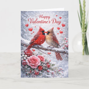 Schneekardinale Valentinstag: Liebe im Winter Feiertagskarte