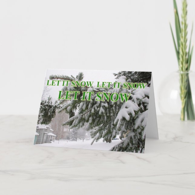 Schneekarte Feiertagskarte (Vorderseite)