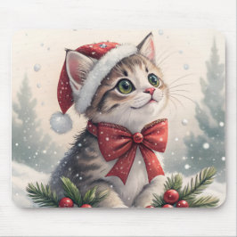 Schneekätzchen-Weihnachten-Mauspad Mousepad