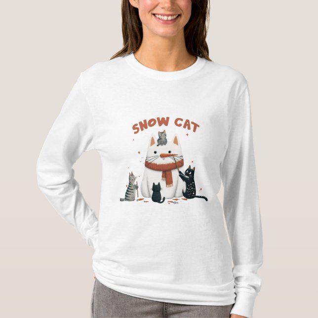 Schneekatze T-Shirt (Vorderseite)