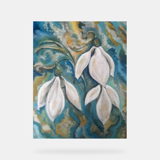 Schneekatzen im smaragdgrünen Garten Acrylschild (Vorderseite)