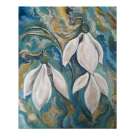 Schneekatzen im smaragdgrünen Garten Poster