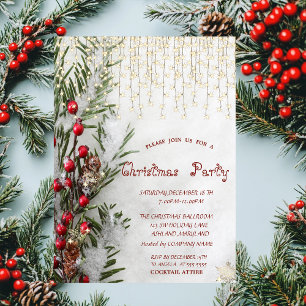 Schneekiefern Branches Lights Company Weihnachten Einladung