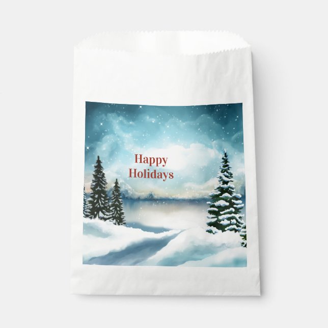 Schneekiefern in der Nähe des Sees Geschenktütchen (Vorderseite)