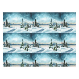 Schneekiefern in der Nähe des Sees Tischdecke