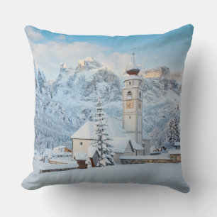 Schneekirche mit Berghang Kissen