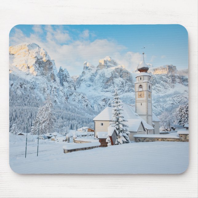 Schneekirche mit Berghang Mousepad (Vorne)
