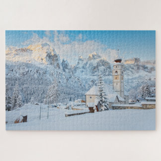 Schneekirche mit Berghang Puzzle