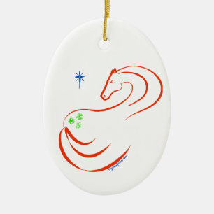 Schneeklocken-Appaloosa-Pferd-Weihnachtsbaumanhäng Keramik Ornament