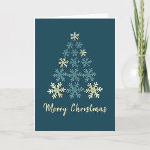 Schneeklocken-Weihnachtsbaum-Familienfoto Feiertagskarte
