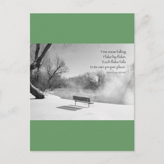 Schneeköne in Stille Postkarte (Vorderseite)