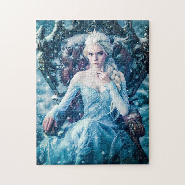 Schneekönigin auf ihrem Thron Puzzle (Vertikal)