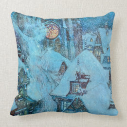 Schneekönigin in einer Winternacht Dulac Fine Art Kissen