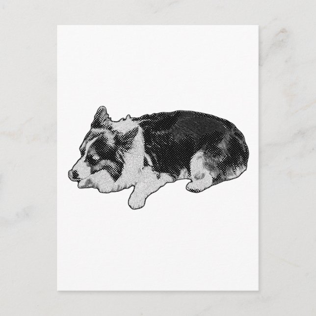 Schneekorn Hallo, Corgi Postkarte (Vorderseite)