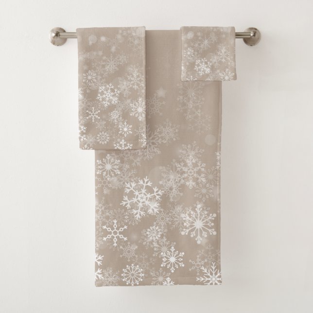 Schneekristall-Badehandtuch-Set in Sonderfarben zu Badhandtuch Set (Insitu)