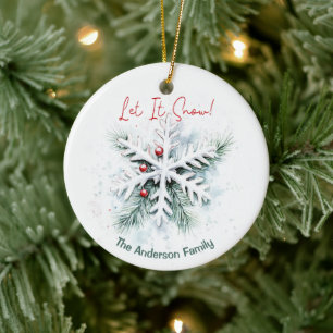 Schneekristall-Weihnachtsbaumanhänger   Benutzerde Keramik Ornament