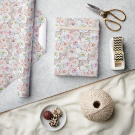 Schneekristalle blüten Rose nahtlos Muster Geschenkpapier