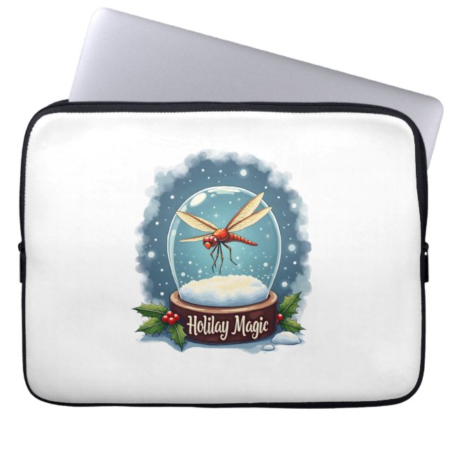 Schneekugel Libelle Laptopschutzhülle (Vorderseite)