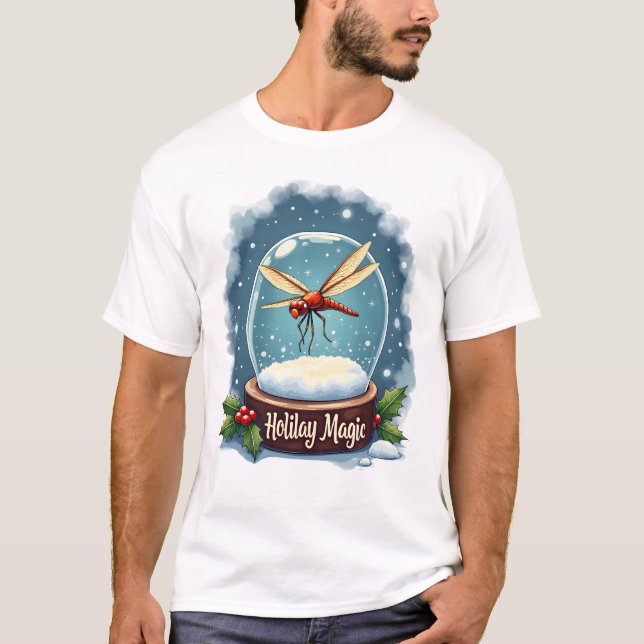 Schneekugel Libelle T-Shirt (Vorderseite)