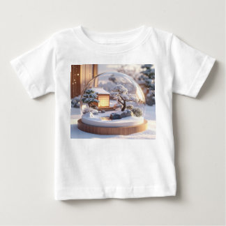 Schneekugel Serenität – Japanisches Haus im winter Baby T-shirt