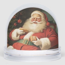 Schneekugel Vintage Weihnachtsmann Frohe Weihnacht