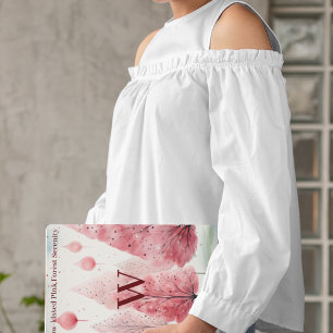 Schneeküss Rosa Winterwald-Serenity-Monogramm Notizblock