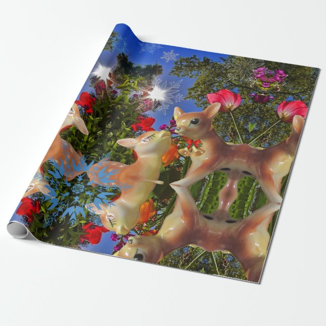 SCHNEELAKEN IN WONDERLAND Weihnachtsverpackungspap Geschenkpapier (Ungerollt)