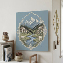 Schneelandschaft Alpen Berg Rustikales Chalet Blau