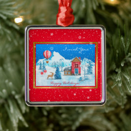 Schneelandschaft anpassen ornament aus metall