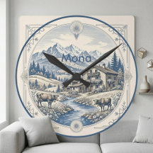 Schneelandschaft Blaue Alpen Rustikales Chalet