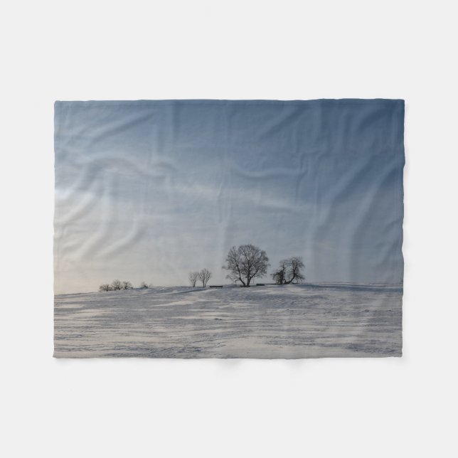 Schneelandschaft Fleecedecke (Vorderseite (Horizontal))
