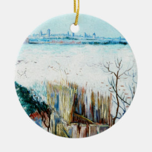 Schneelandschaft mit Arles von Vincent van Gogh Keramik Ornament