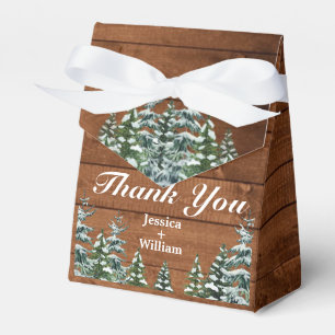 Schneelandschaft Wald & Land Hochzeit Danke Geschenkschachtel