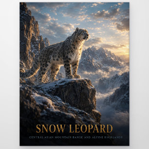 Schneeleopard Alpine Highlands TIEREN Postkarte