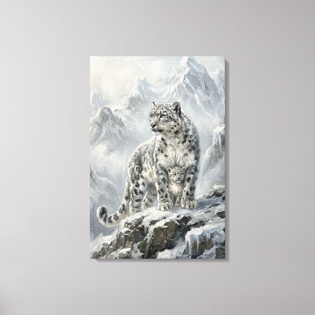 Schneeleopard_ Beschützer-Archetypen Leinwanddruck (Vorderseite)