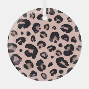 Schneeleopard, handgezeichnete Textur. Ornament Aus Glas